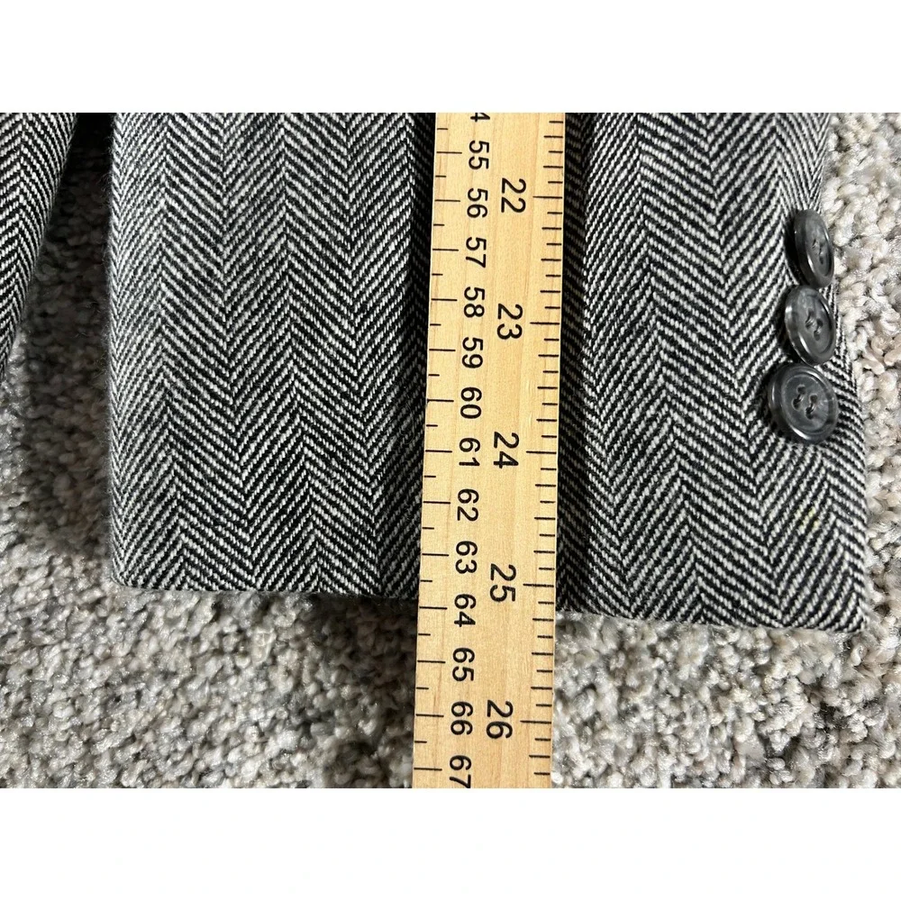 Vintage Bill Blass 100% Cashmere Gray Herringbone Sport Coat Blazer 50R
